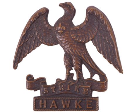 WW1 Royal Naval Division Hawke Battalion Collar Badge, scarce bronzed collar badge with two lug fittings to the reverse and s