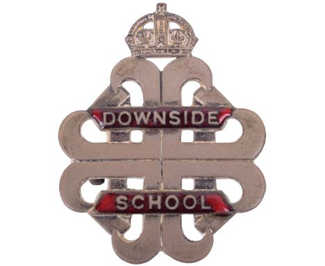 Scarce Downside School Officers Silver & Enamel Cap Badge, complete with two lug fittings to the reverse. Enamel remains in g