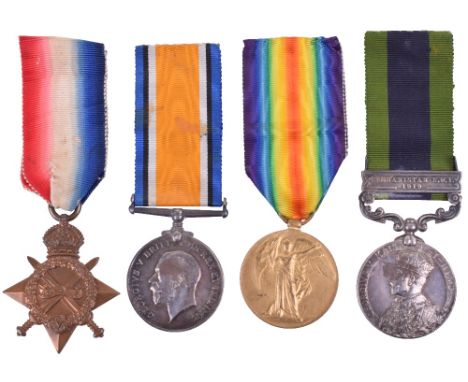 An Interesting Royal Sussex Regiment Great War Haviz Theatre of War and Indian General Service Medal Group of Four, 1914-15 S