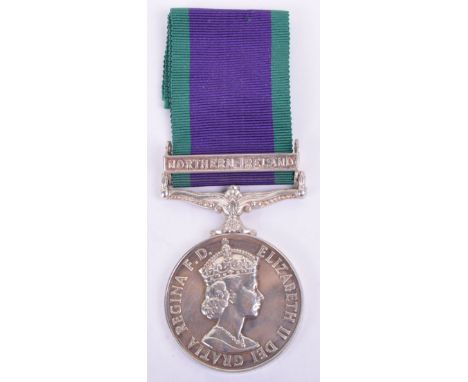 Royal Corps of Transport General Service Medal (1962) Northern Ireland, awarded to “24212544 DVR. R. JONES RCT”. Remains in g