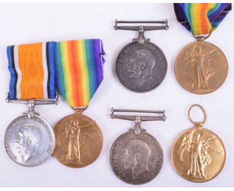 3x WW1 Medal Pairs, all being British War and Victory medal pairs, awarded to “28754 GNR B FORREST R.A”, “8386 PTE J BUCKLEY 