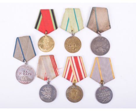 Soviet Russian Medals, consisting of Soviet Russian medal for Bravery in Combat (no enamel to the wording) numbered to the re