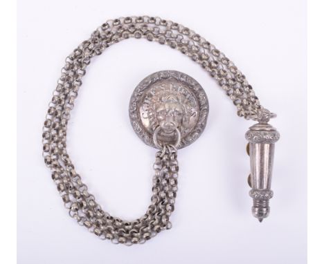 Indian Army 55th Coke’s Rifles (Frontier Force) Officers Cross Belt Fittings, silvered lion head boss with pierced “COKE’S RI
