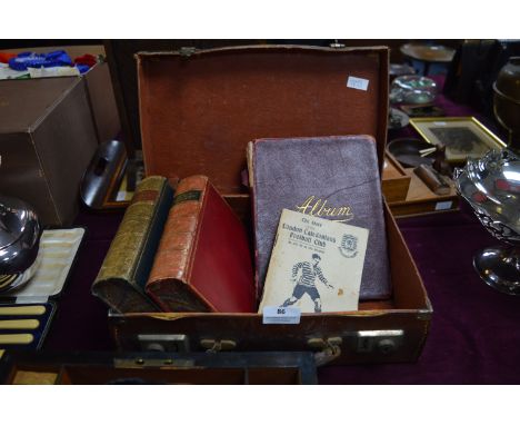 Small Vintage Suitcase Containing The Poetical Works Burns &amp; Scott, Autograph Album, etc. 