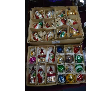 Three Boxes of Vintage Glass Christmas Baubles 