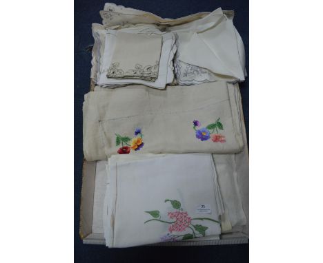 Vintage Textiles, Embroidered Tablecloths, etc. 