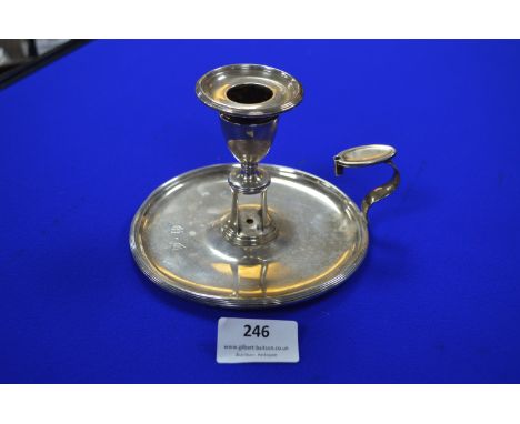 Hallmarked Sterling Silver Chamber Stick 