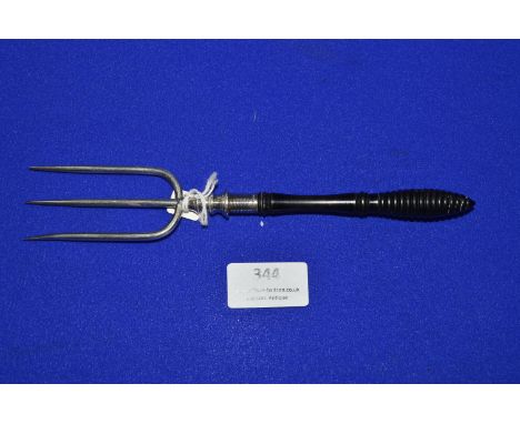 Hallmarked Silver Toasting Fork with Ebony Handle - Birmingham 1899 