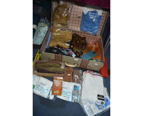 Vintage Suitcase Containing 1970's Retro Gents Clothing 