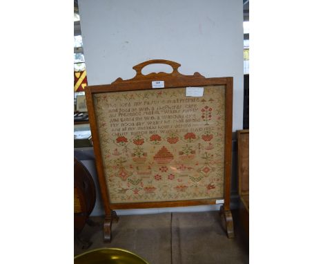 Victorian Sampler Fire Screen 1832