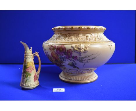 Large Royal Worcester Planter and a Small Ewer 