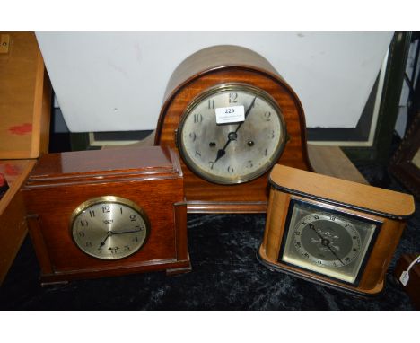 Victorian Mahogany Napoleon Hat Mantel Clock plus Two Others 