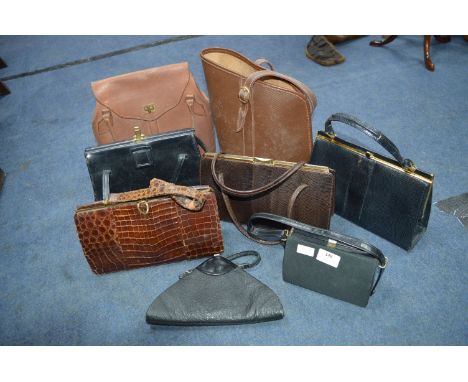 Eight Vintage Leather Handbags 