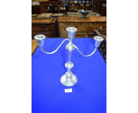 Large Hallmarked Sterling Silver Candelabra (AF) 