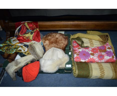 Vintage Hats, Furs, Wool Blanket, Textiles, etc. 