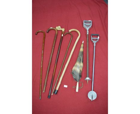 Two Shooting Stick plus a Parasol and Walking Sticks 