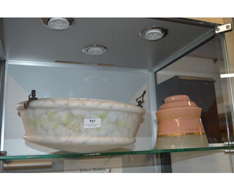 1930's Low Ceiling Shade and a Lamp Shade 