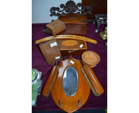 Wooden Items; Boxes, Mirror, etc. 