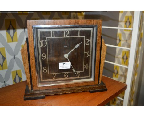 Retro Smiths Oak Framed Quartz Mantel Clock 