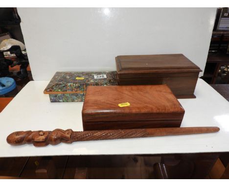 3x Treen Trinket Boxes 
