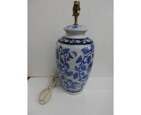 Blue and White Ceramic Table Lamp Base 