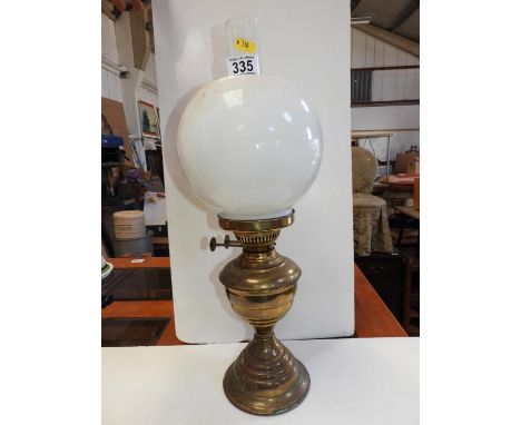 Brass Oil Lamp with Chimney and Globe 