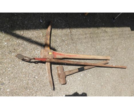 Hoe, Pick Axe and Sledge Hammer 