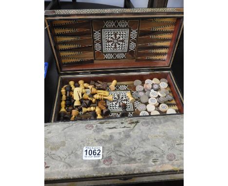 Vintage Glove Box and Chess Set 