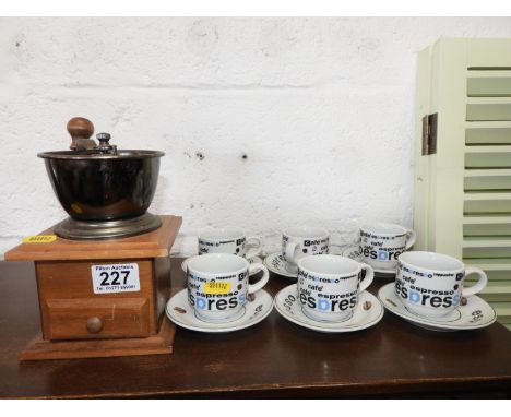 Coffee Grinder and Espresso Mugs 