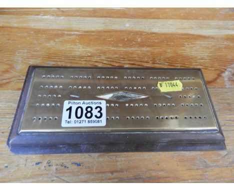 Brass Mounted Cribbage Board 