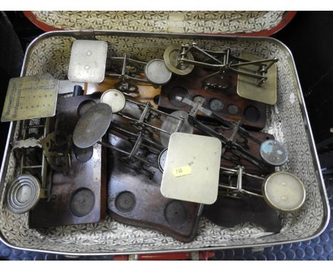 Vintage Case and Contents - Vintage Postal Scales 