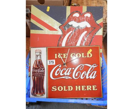 Canvas Wall Hanging - The Rolling Stones and Coca-Cola Metal Wall Clock 