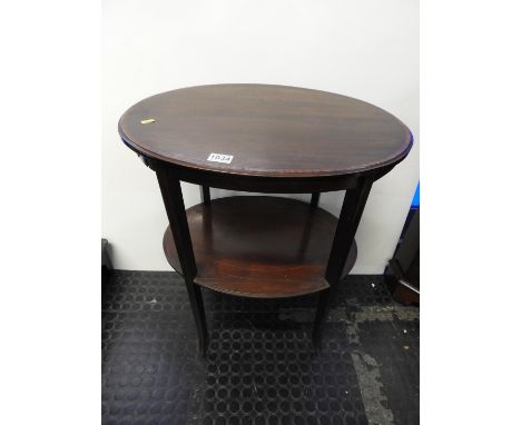 Oval Mahogany Occasional Table with Shelf under 