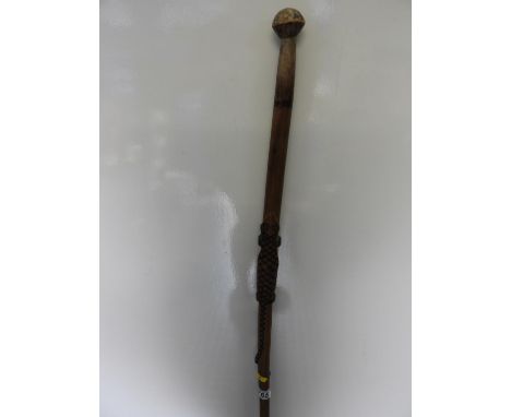 Carved Treen Walking Stick 