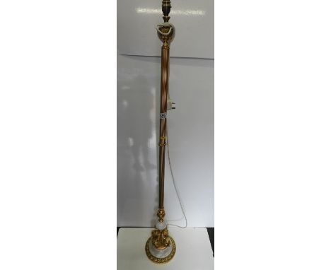 Marble and Brass Standard Lamp Base 
