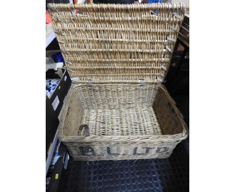 Vintage Wicker Laundry Hamper 
