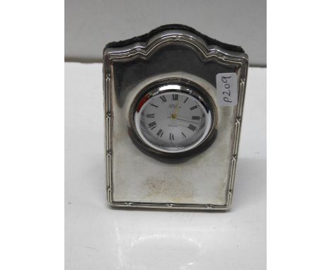 Small Silver Mantel Clock 