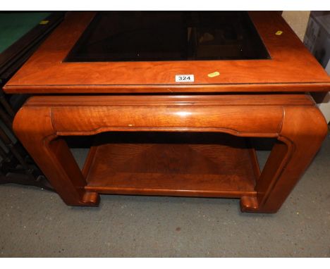 Glass Topped Coffee Table with Shelf under 