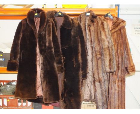 FOUR VINTAGE LADIES FUR COATS