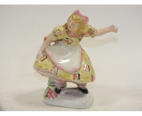A GOLDSCHEIDER WITH MYOTT, SON &amp; CO CERAMIC FIGURE OF A GIRL A/F
