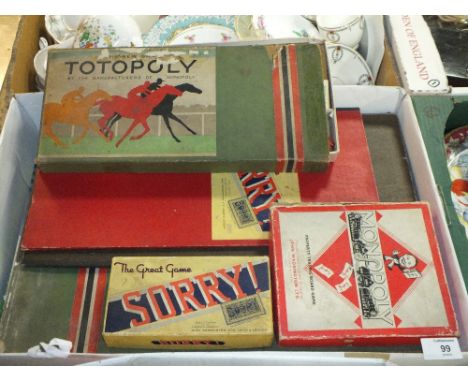 A BOX OF VINTAGE BOARD GAMES TO INCLUDE TOTOPOLY 