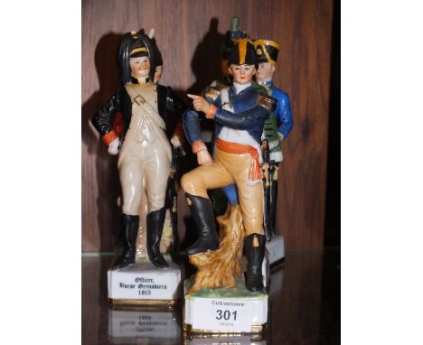 FIVE MILITARY CERAMIC FIGURES