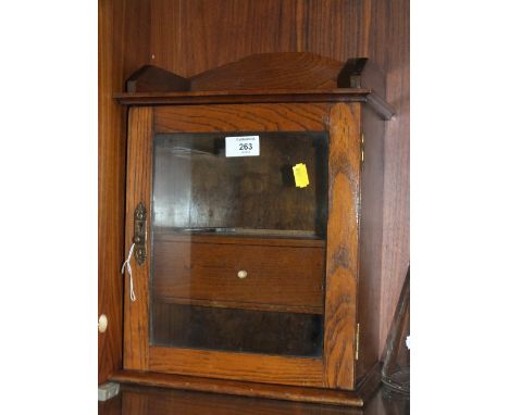 A VINTAGE OAK SMOKERS CABINET 