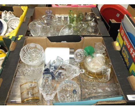 TWO TRAYS OF ASSORTED GLASSWARE TO INCLUDE CAITHNESS, CUT GLASS ETC. 