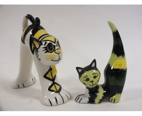 TWO LORNA BAILEY CERAMIC CAT FIGURES 