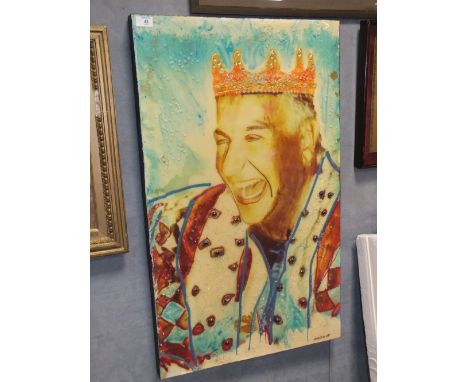 AN UNUSUAL MODERN MIXED MEDIA PORTRAIT STUDY SIGNED M KAUPP