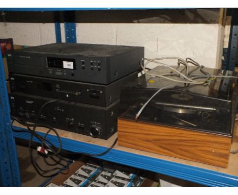 AN NAD STEREO, TUNER AND CD PLAYER TOGETHER WITH A GARRARD RECORD PLAYER