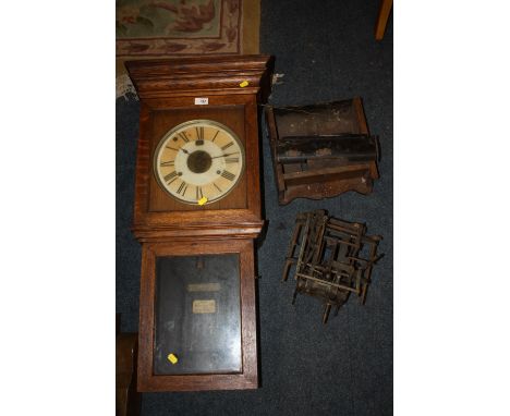 A VINTAGE OAK CLOCKING IN CLOCK A/F