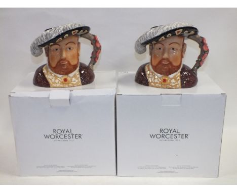 TWO BOXED ROYAL WORCESTER KING HENRY VIII CHARACTER JUGS 