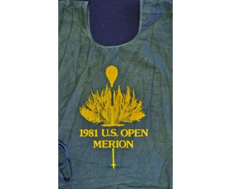 1981 Merion US Open Golf Championship official caddy bib - c/w Andy North players name (2x US Open Champion) - caddy Brian Be